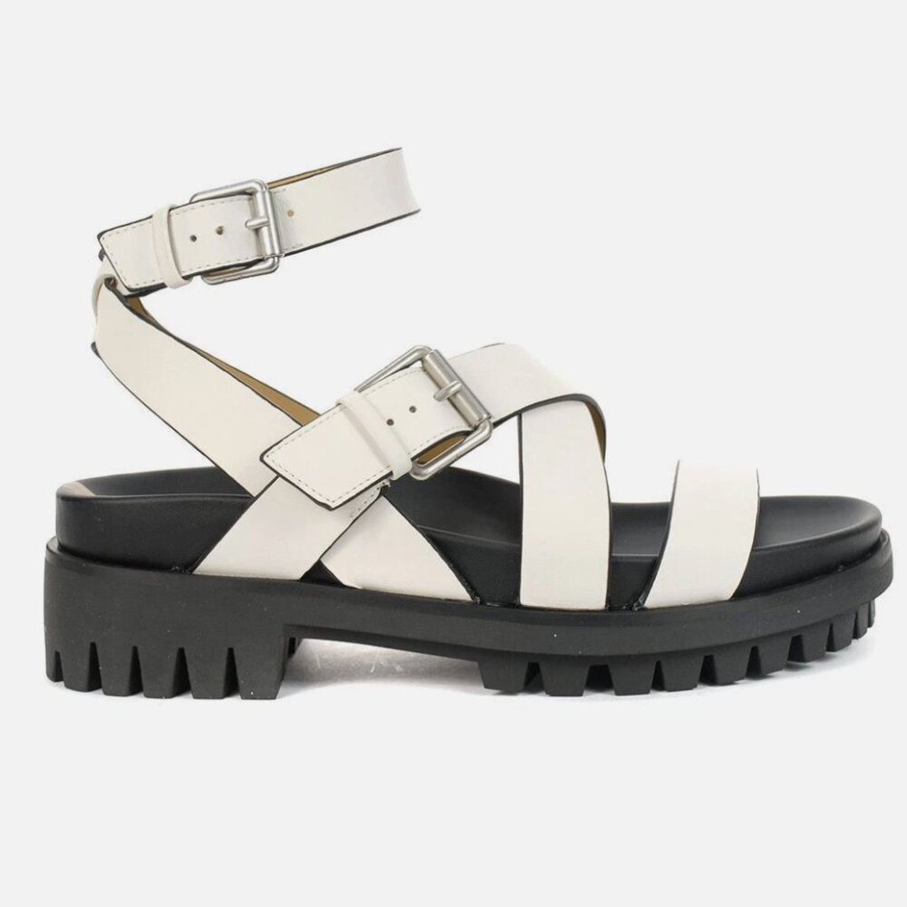 Sam Edelman Eleanora Black White Strap Sandals Size 7